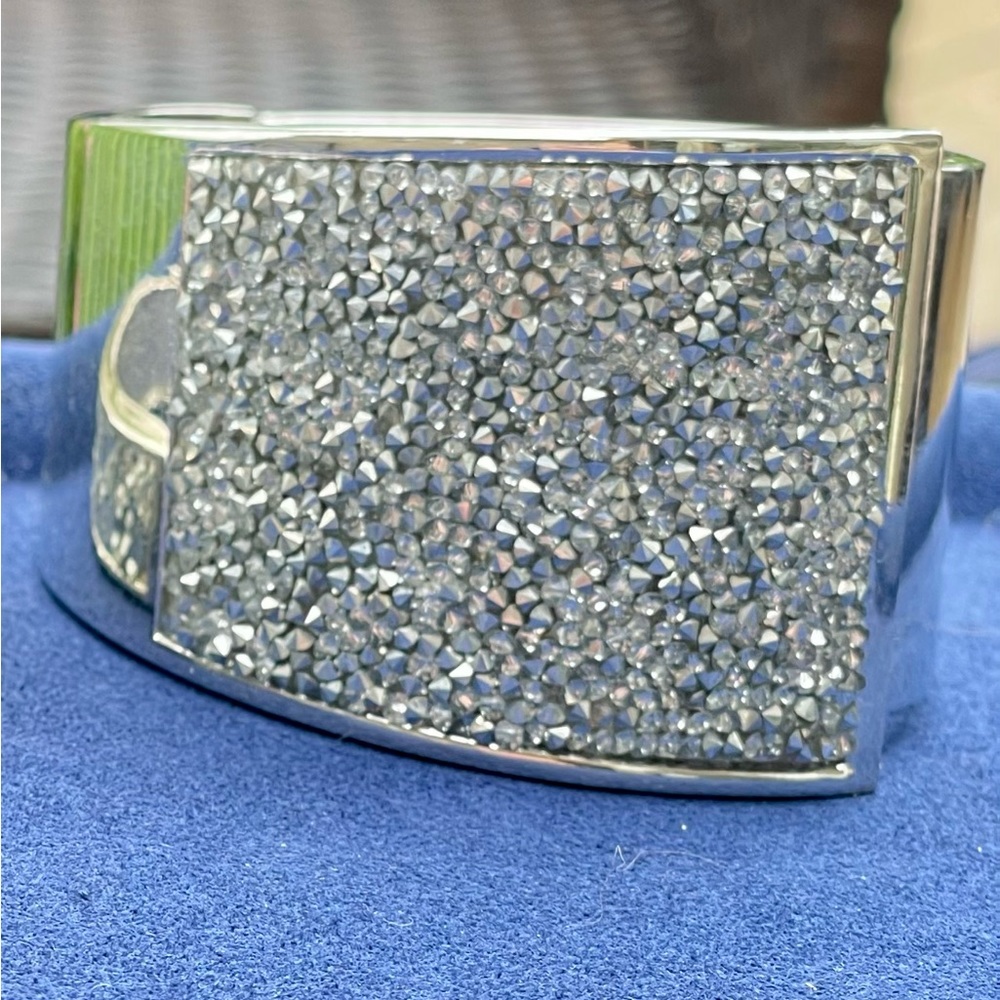 Embellished Asymmetrical Hinged Clamper Cuff bracelet